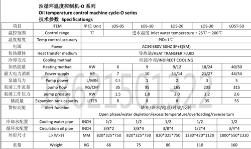 油温机参数